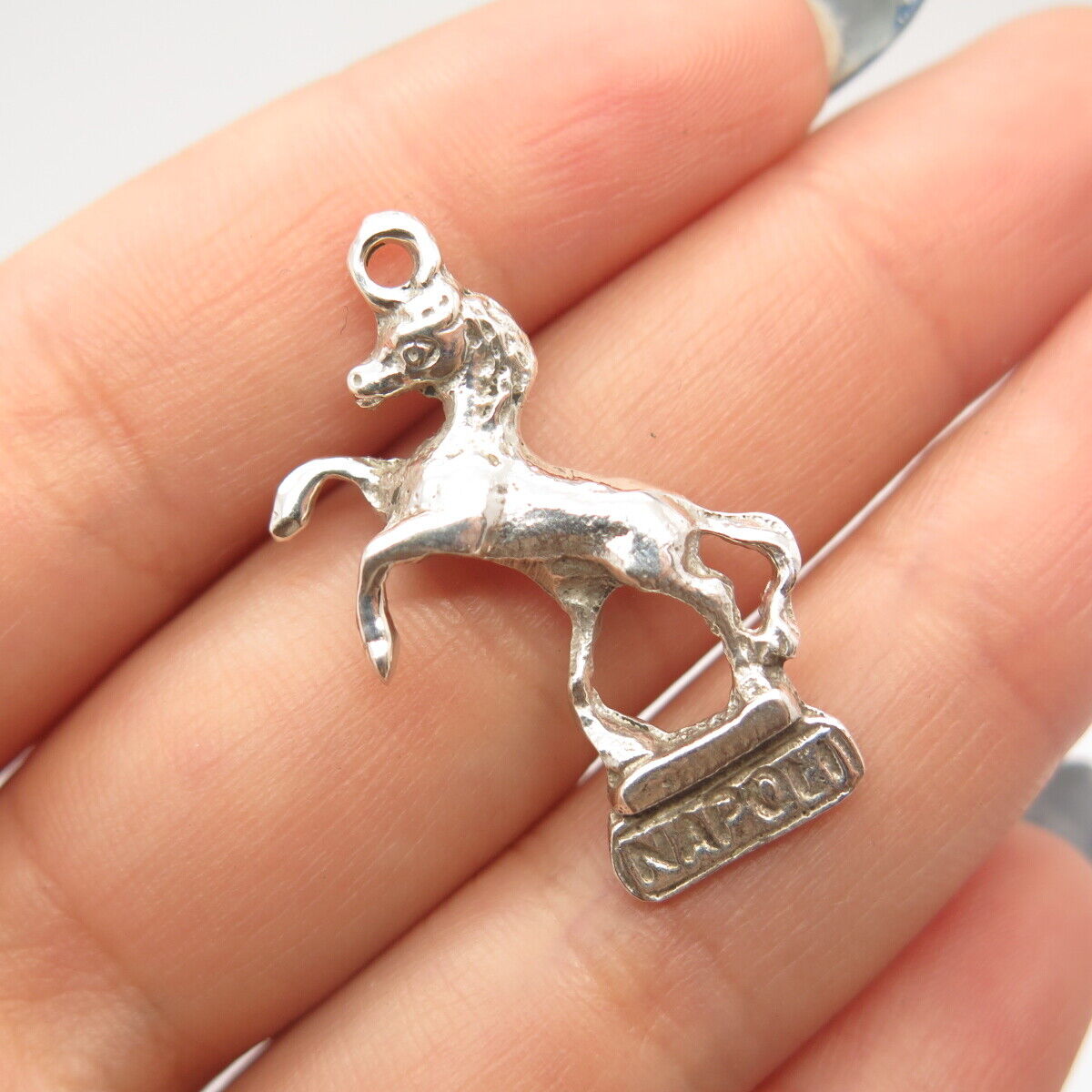 925 Sterling Silver Vintage "Napoli" Frisky Horse Pendant