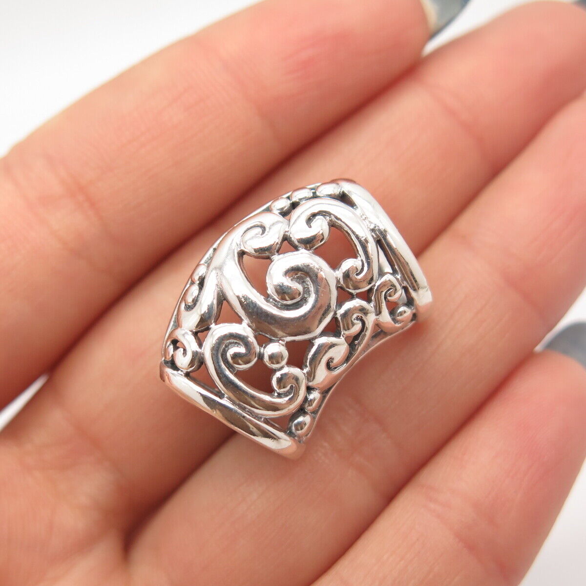 925 Sterling Silver Ornate Swirl Slide Pendant