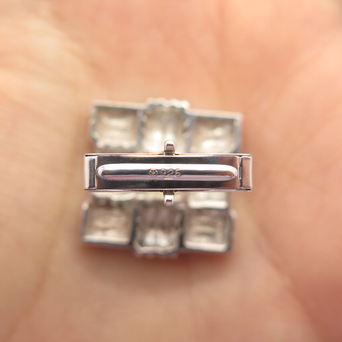 925 Sterling Silver Vintage Wicker Square Cufflinks