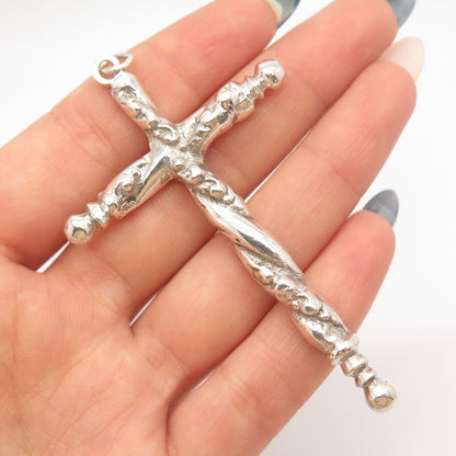 925 Sterling Silver Antique Twisted Cross Pendant