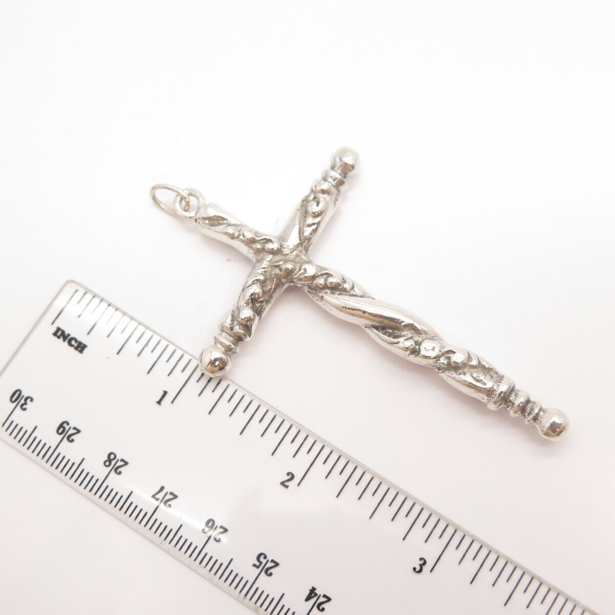 925 Sterling Silver Antique Twisted Cross Pendant