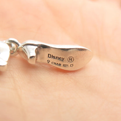 925 Sterling Silver Chamilia Disney C Z Heart Lady's Shoe Bead Charm