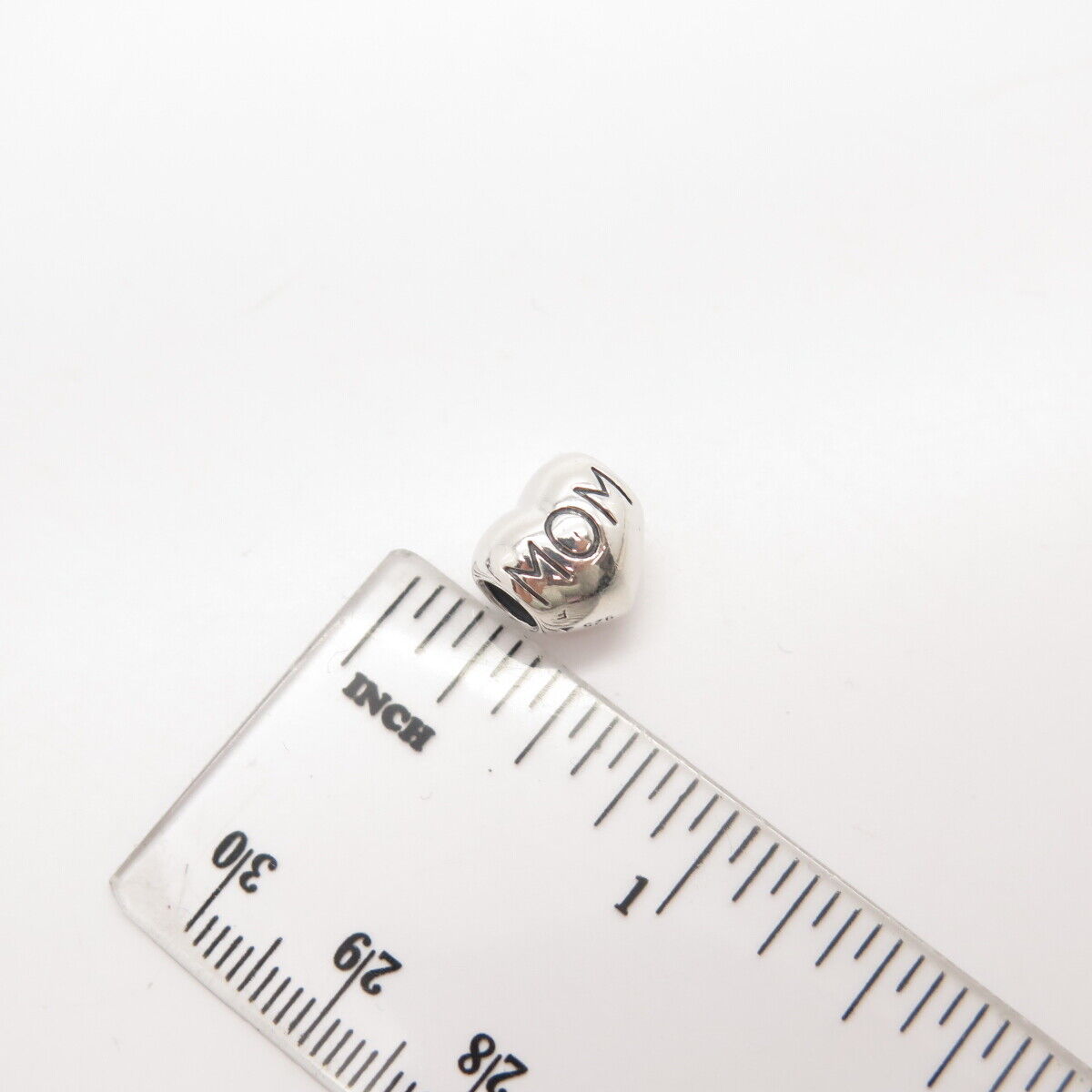 925 Sterling Silver Chamilia "Mom" Heart Bead Charm