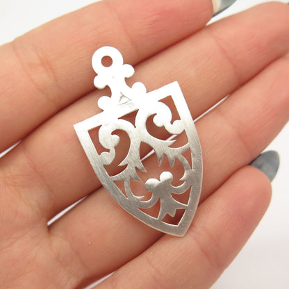 925 Sterling Silver Vintage Cutout Ornate Pendant