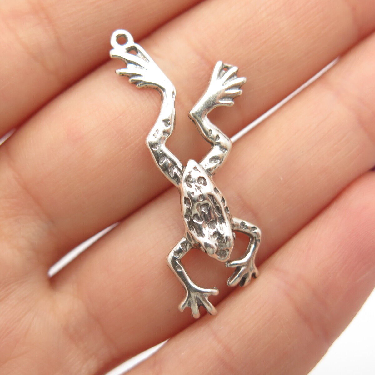 925 Sterling Silver Vintage Shube Frog For Good Luck Pendant