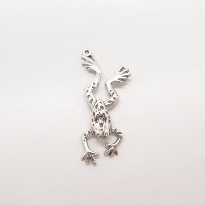 925 Sterling Silver Vintage Shube Frog For Good Luck Pendant