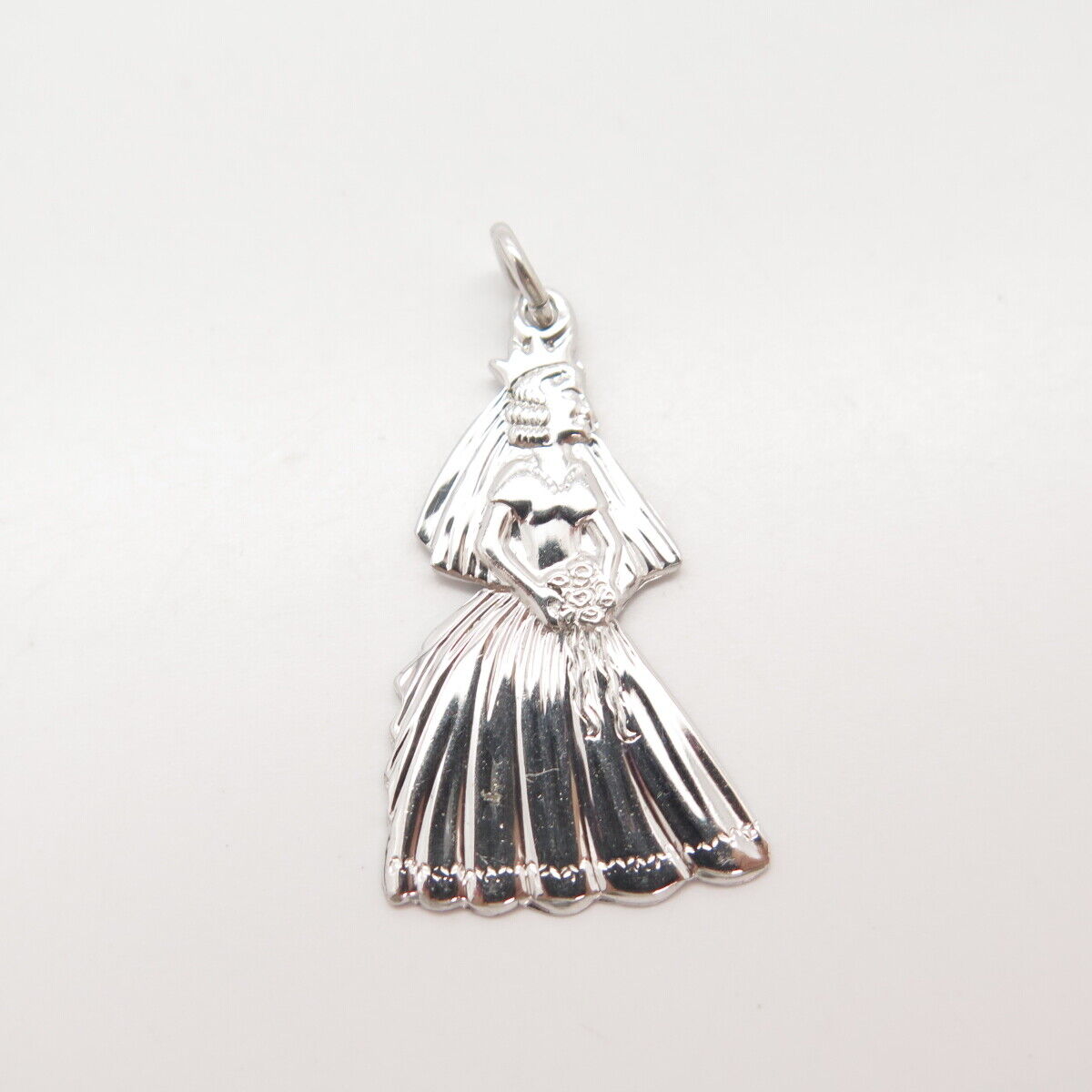 925 Sterling Silver Vintage Bride Pendant