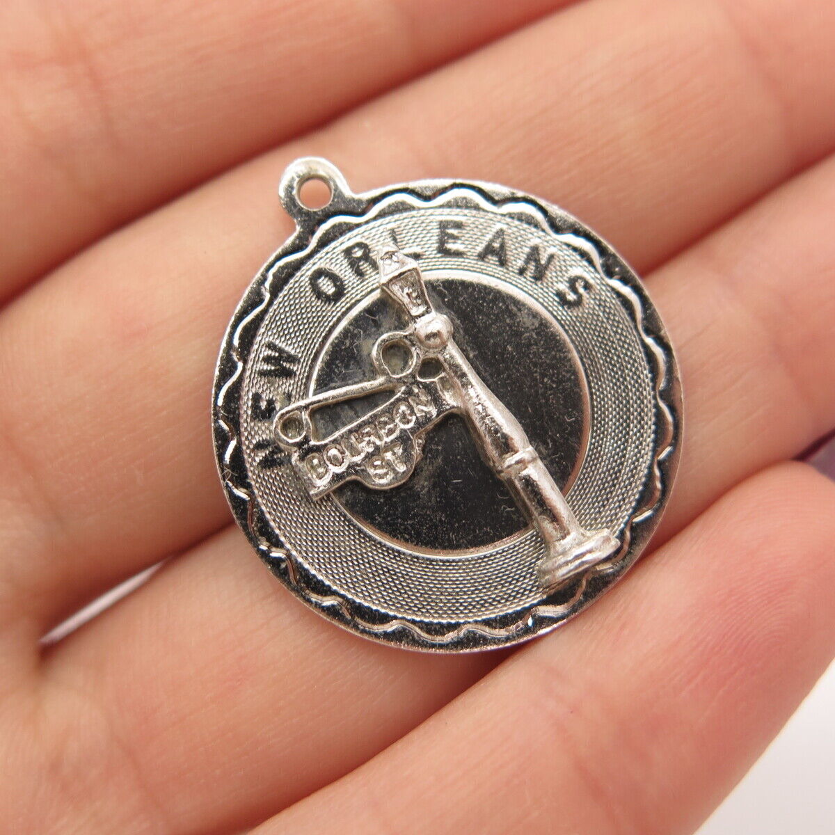 925 Sterling Silver Vintage Elco "New Orleans" Pendant