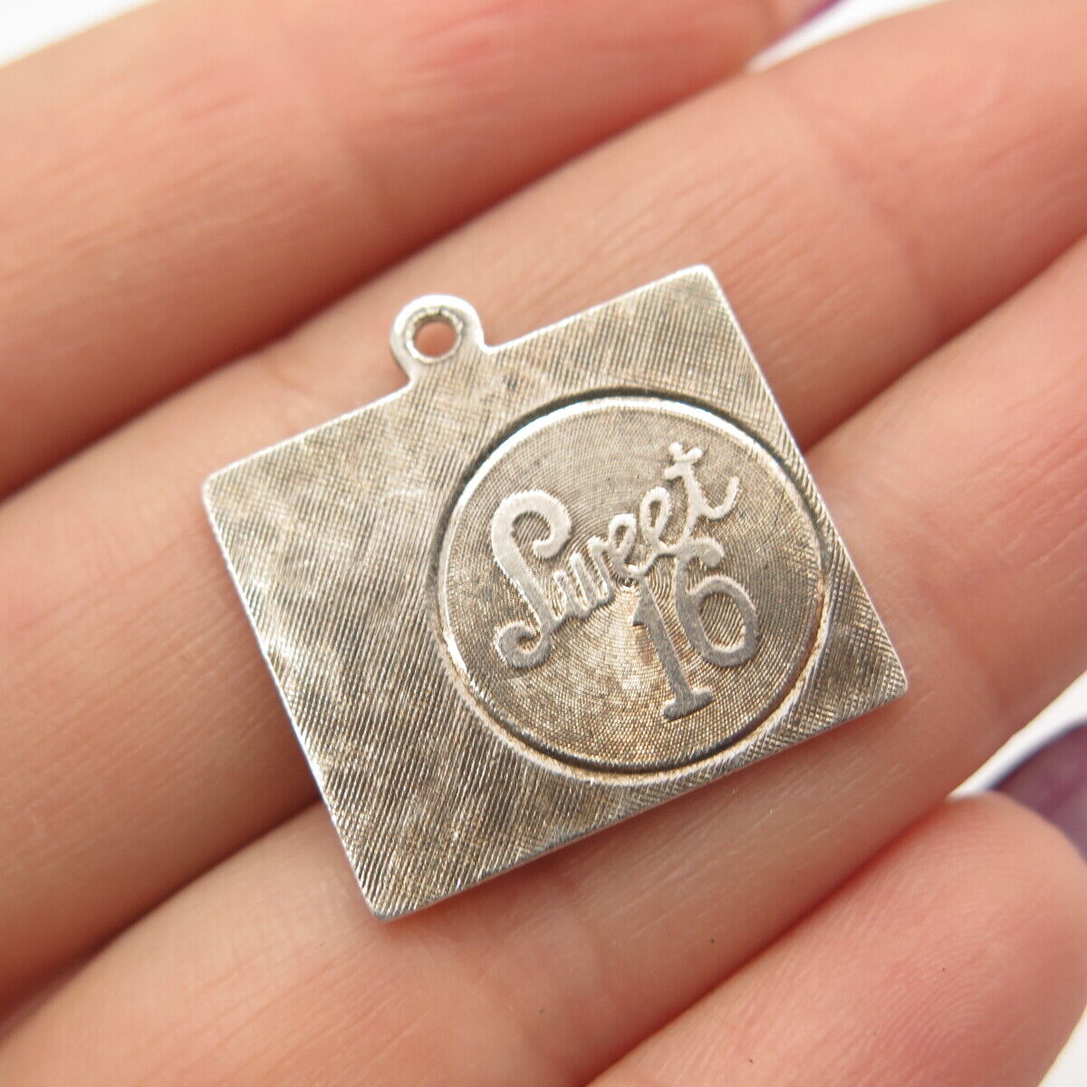 925 Sterling Silver Vintage "Sweet 16" Pendant