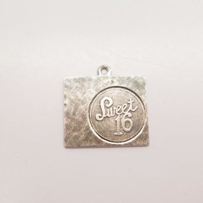 925 Sterling Silver Vintage "Sweet 16" Pendant