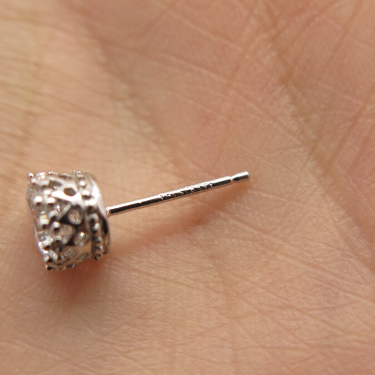 925 Sterling Silver Round-Cut C Z Stud Earrings