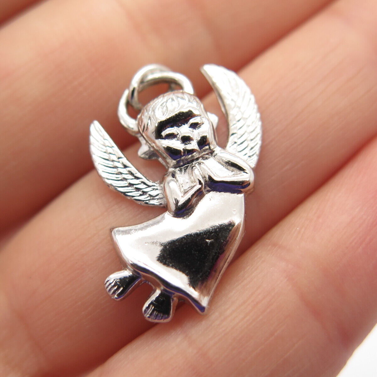 925 Sterling Silver Vintage Angel Pendant