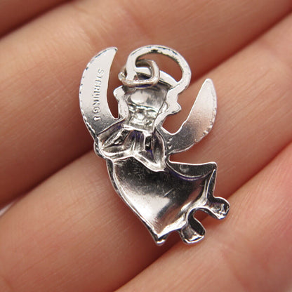 925 Sterling Silver Vintage Angel Pendant