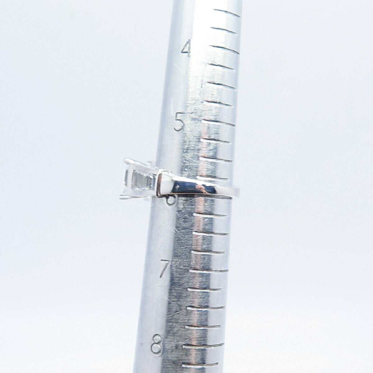 925 Sterling Silver Princess-Cut C Z Ring Size 5.75