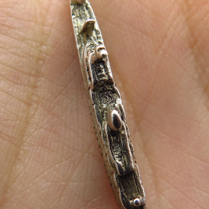 925 Sterling Silver Vintage Liner Ship Pendant