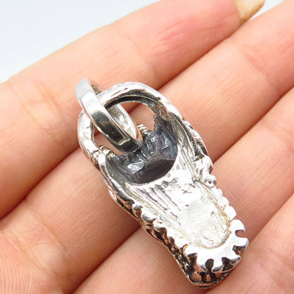 925 Sterling Silver Vintage Wild Beast Head Charm Pendant