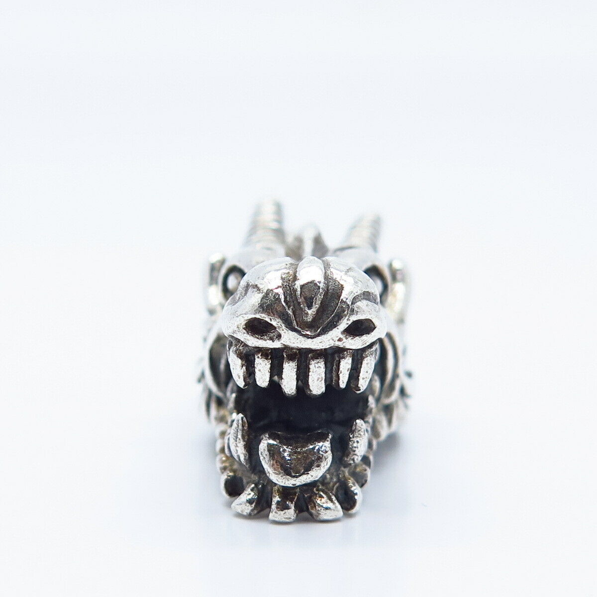 925 Sterling Silver Vintage Wild Beast Head Charm Pendant