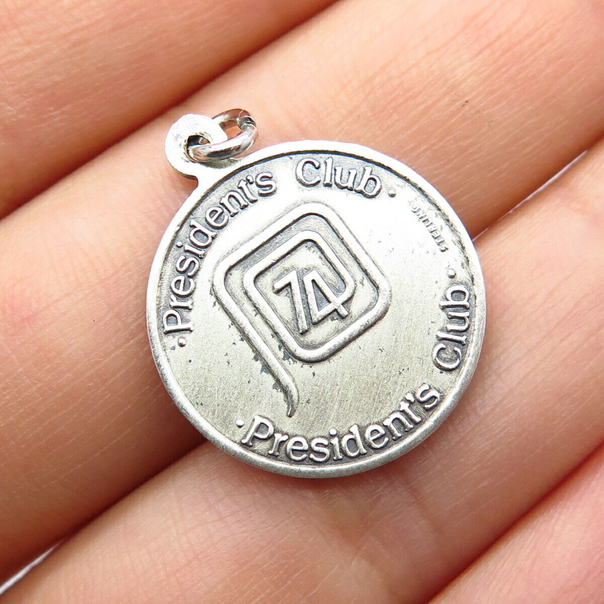 925 Sterling Silver Vintage "President's Club" Medal Pendant