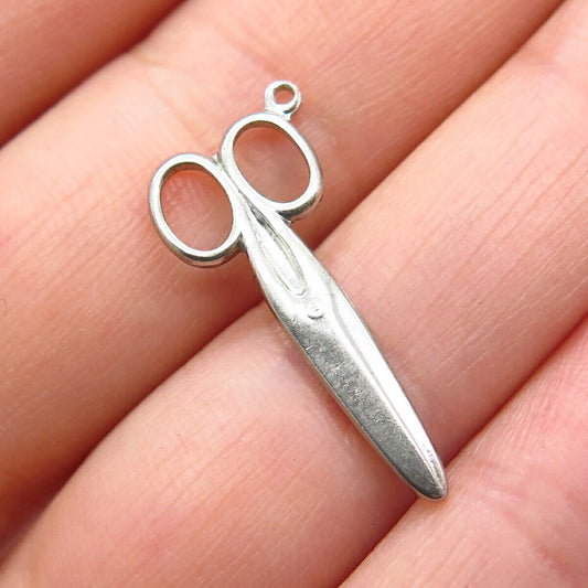 925 Sterling Silver Vintage Scissors Pendant