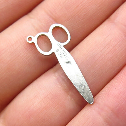 925 Sterling Silver Vintage Scissors Pendant