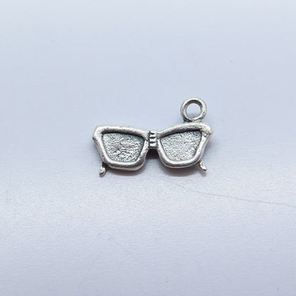 925 Sterling Silver Vintage Glasses Charm Pendant