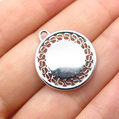 925 Sterling Silver Vintage Bell Eternal Curve Pendant