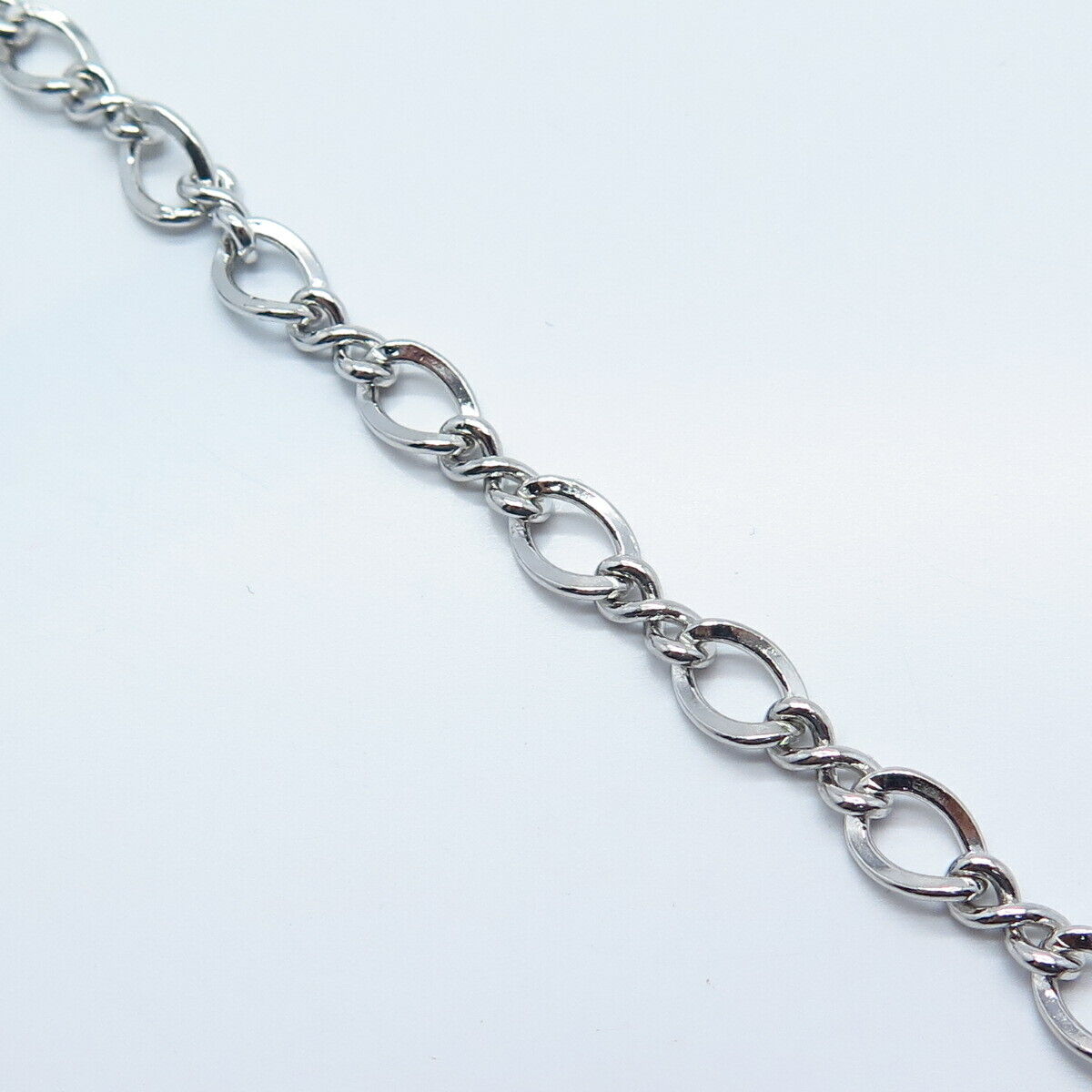 925 Sterling Silver Vintage Infinity Link Bracelet 7"