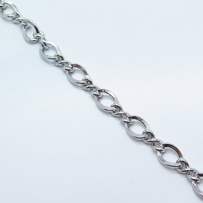 925 Sterling Silver Vintage Infinity Link Bracelet 7"