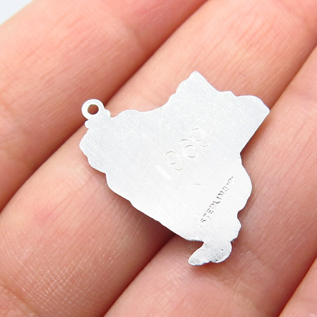 925 Sterling Silver Vintage Griffith & Sons Co "New York" State Map Pendant