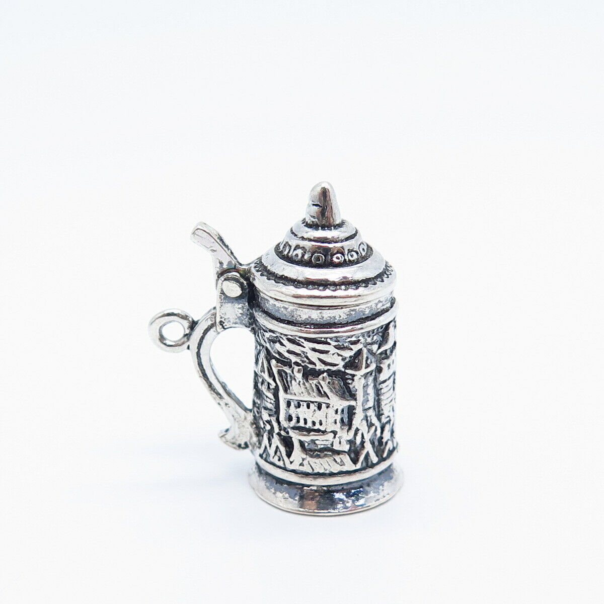 800 Silver Vintage Beer Stein Movable Charm Pendant