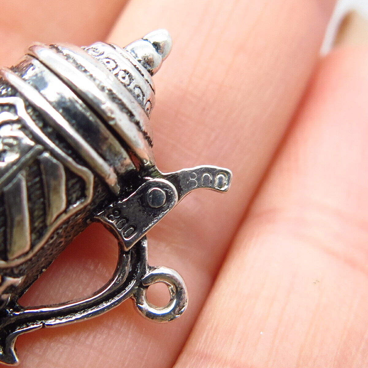 800 Silver Vintage Beer Stein Movable Charm Pendant