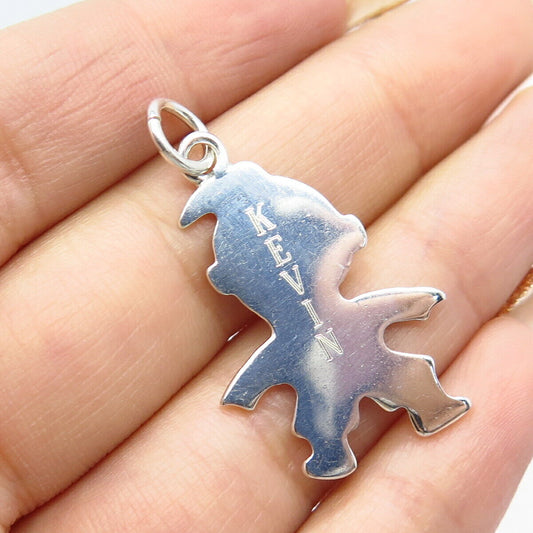 925 Sterling Silver Vintage Mexico "Kevin" Personalized Boy Pendant