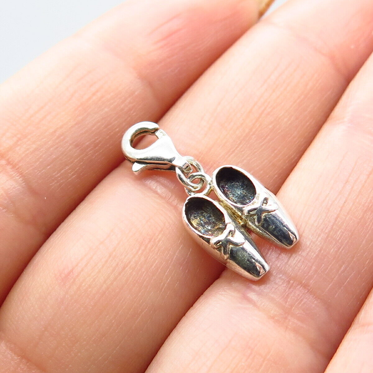 925 Sterling Silver Vintage Shoe Charm Pendant