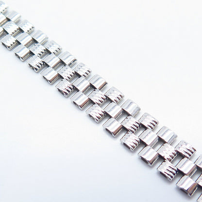 925 Sterling Silver Fence Link Bracelet 8.25"