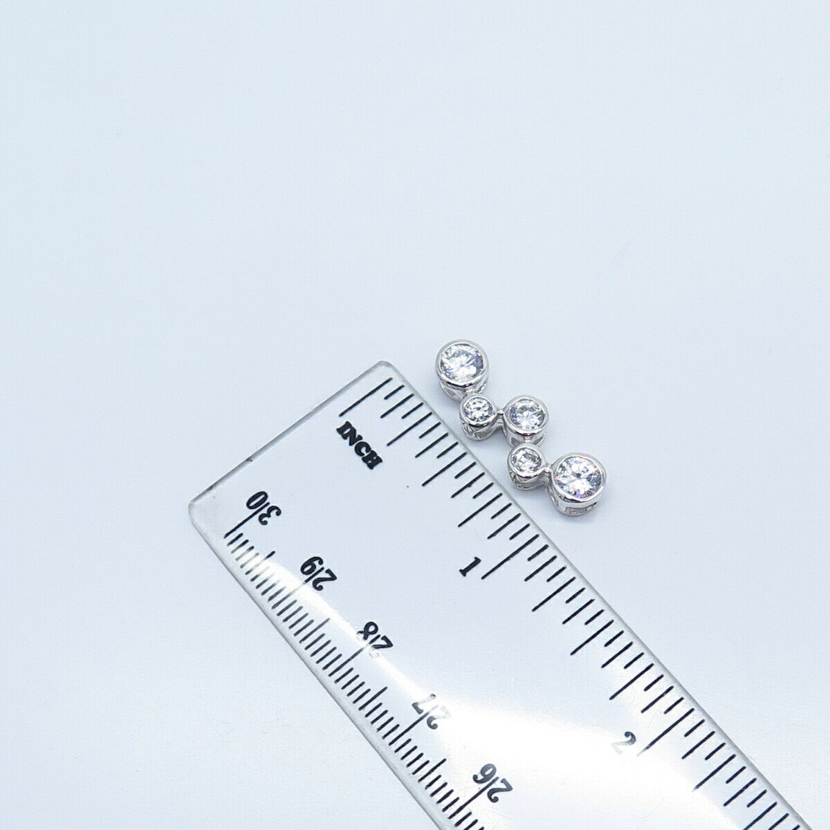 925 Sterling Silver Round-Cut C Z Slide Pendant