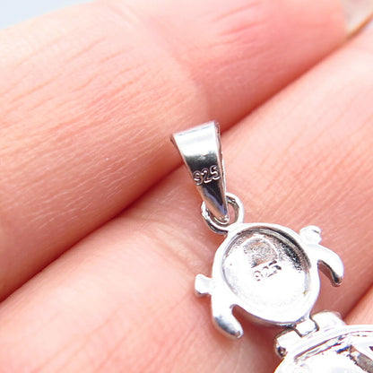 925 Sterling Silver C Z Girl Pendant