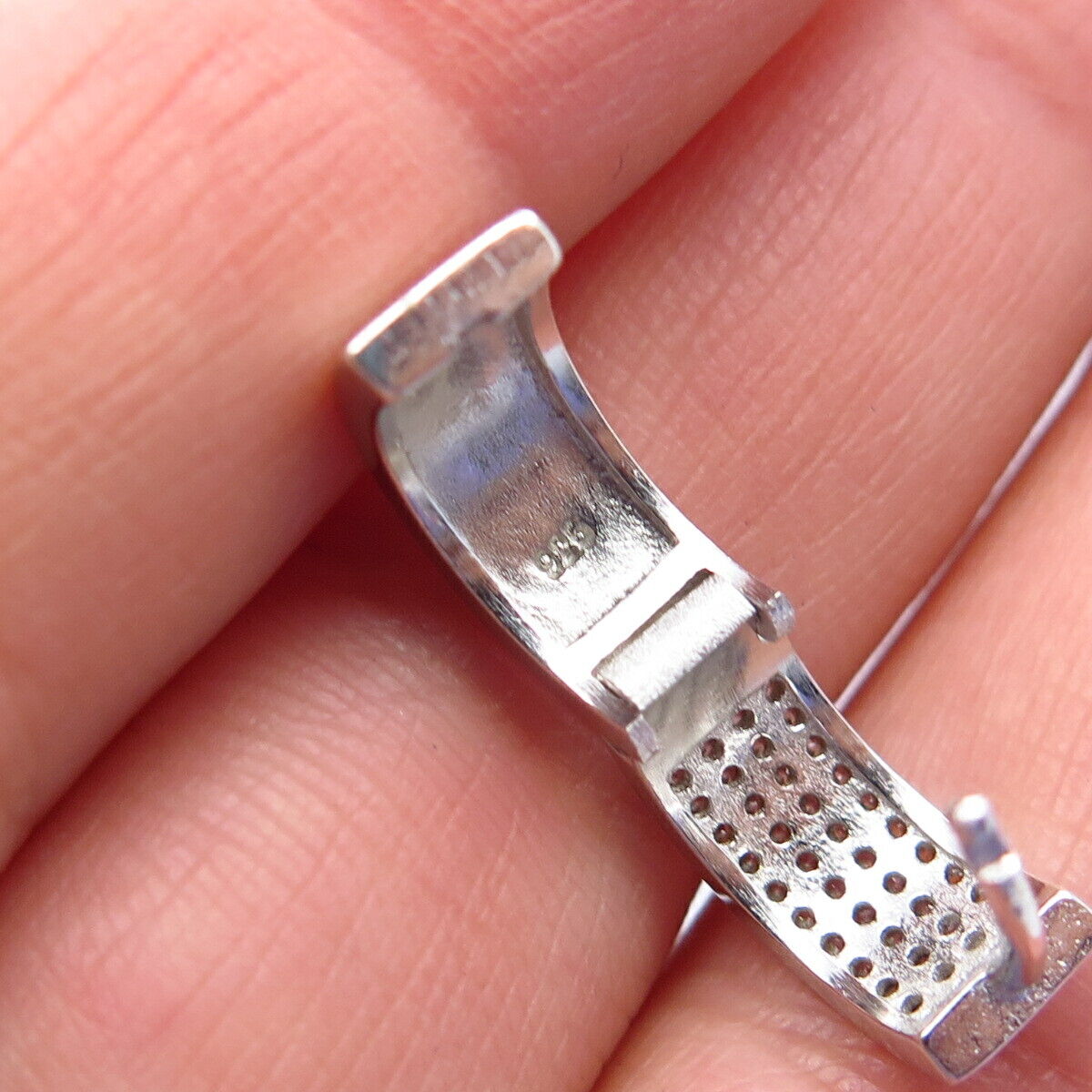 925 Sterling Silver Pave C Z Hoop Earrings