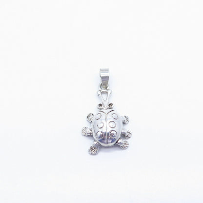 925 Sterling Silver Vintage Ladybug Pendant