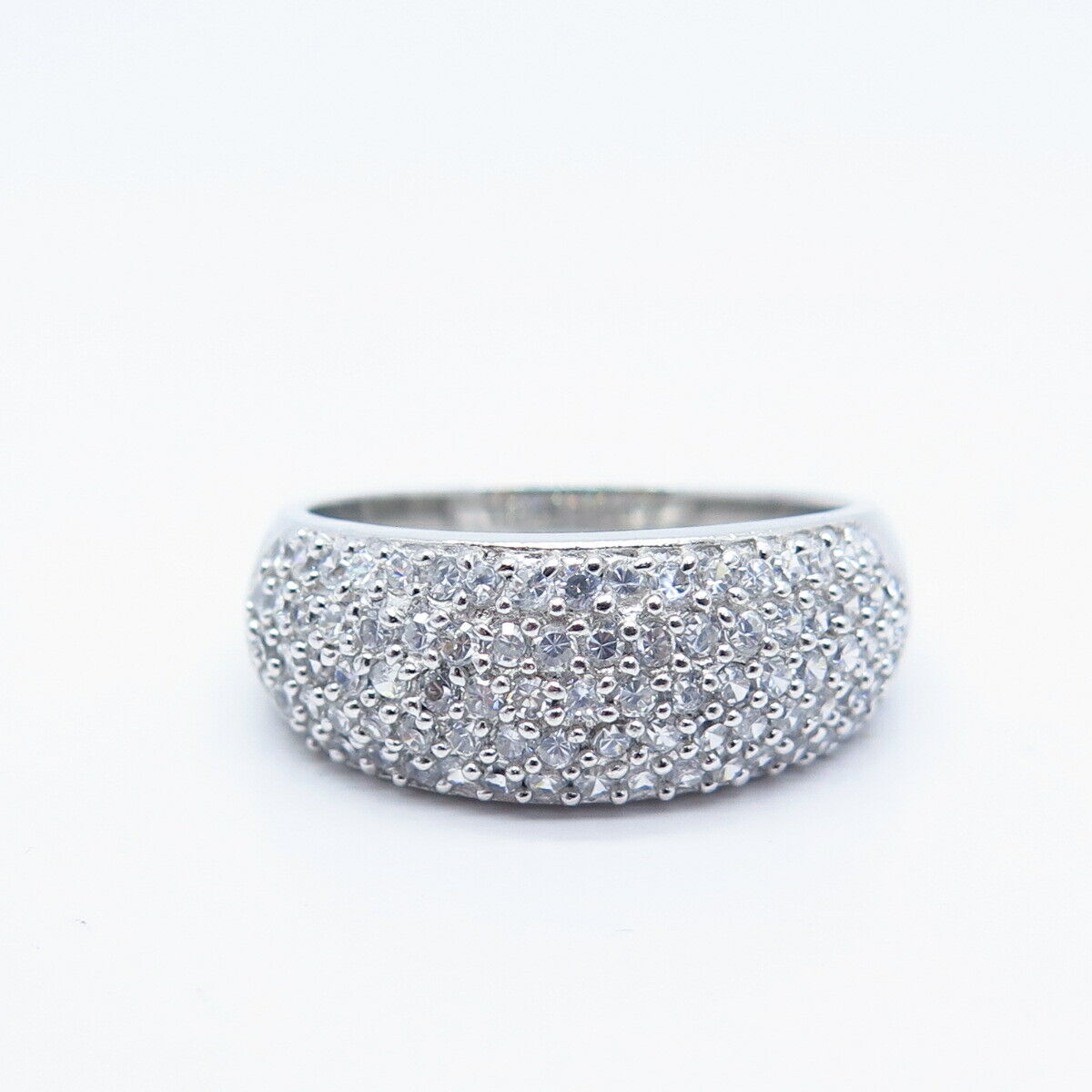 925 Sterling Silver Pave C Z Ring Size 9.25