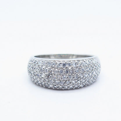 925 Sterling Silver Pave C Z Ring Size 9.25