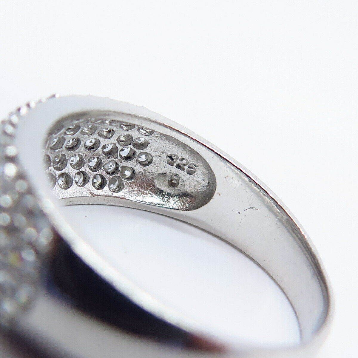 925 Sterling Silver Pave C Z Ring Size 9.25