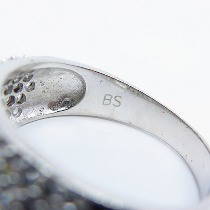 925 Sterling Silver Pave C Z Ring Size 9.25