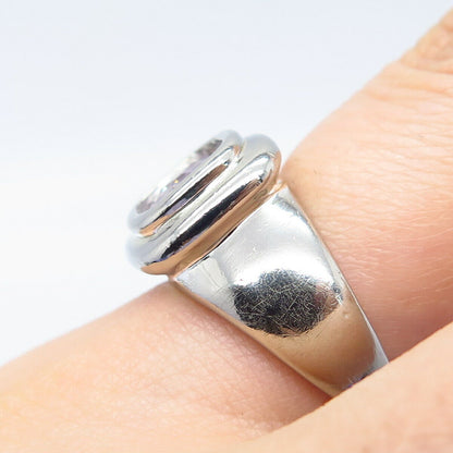 925 Sterling Silver Amethyst-Tone C Z Ring Size 7.5