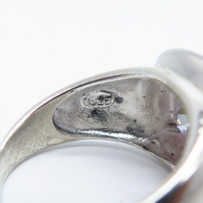 925 Sterling Silver Amethyst-Tone C Z Ring Size 7.5