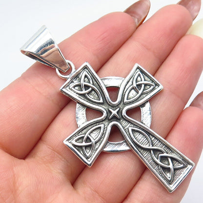 950 Silver Vintage Celtic Cross Pendant