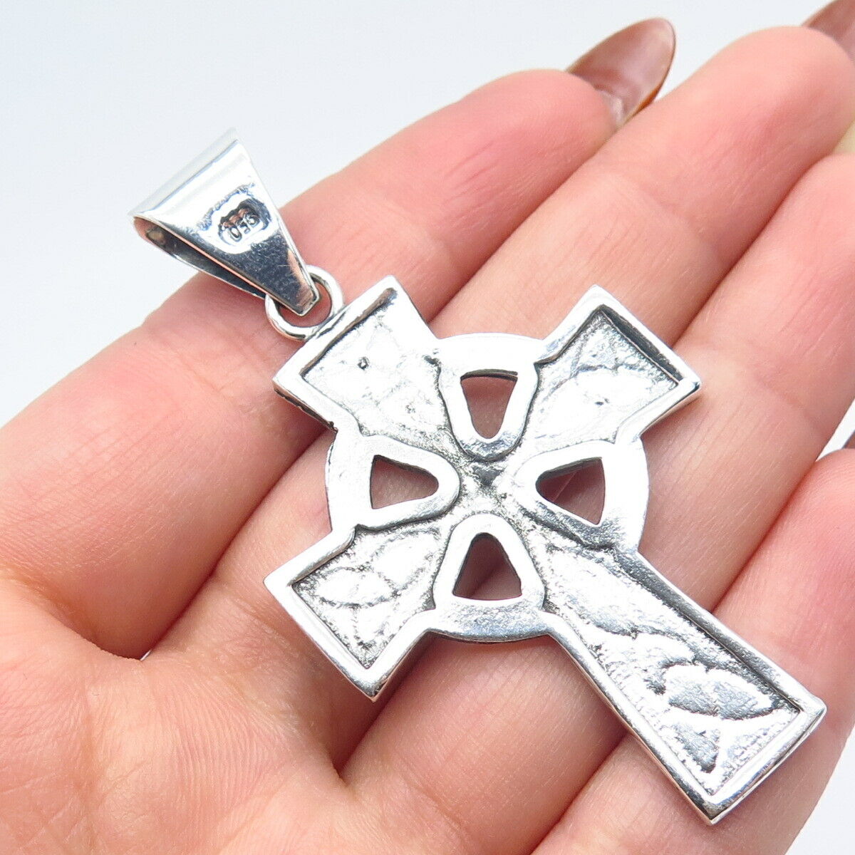 950 Silver Vintage Celtic Cross Pendant