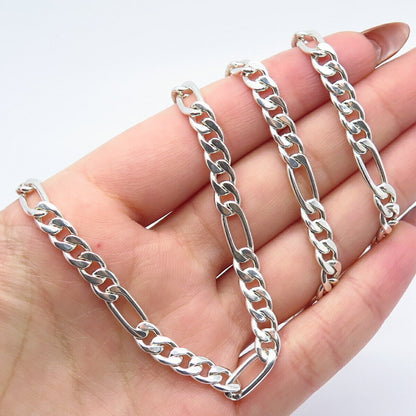 950 Silver Vintage Figaro Chain Necklace 24"