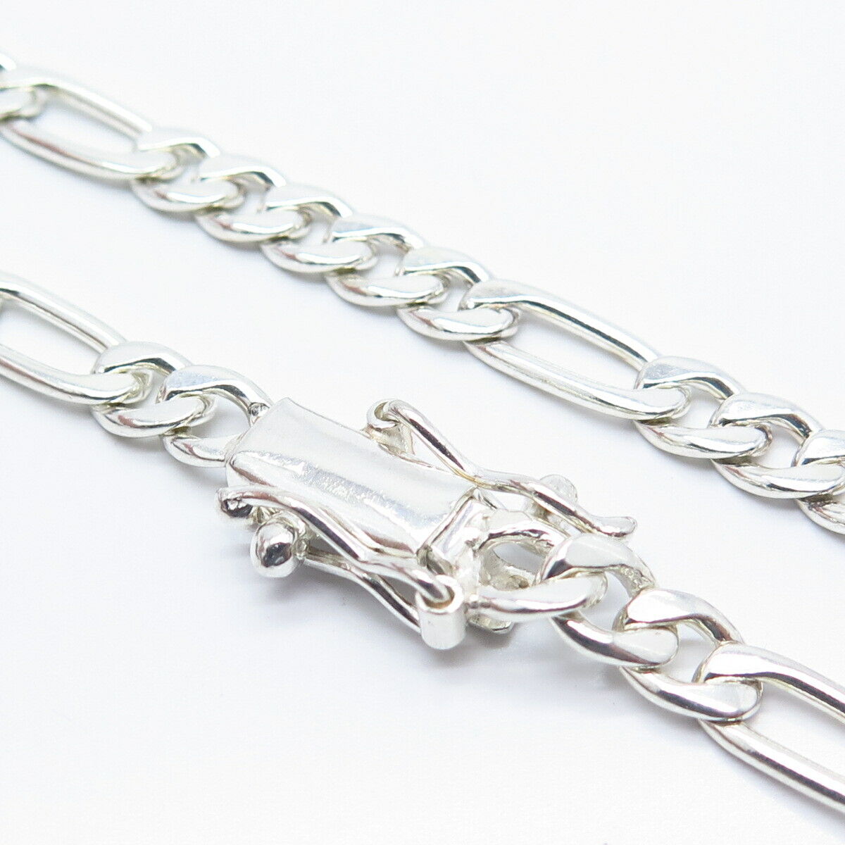 950 Silver Vintage Figaro Chain Necklace 24"