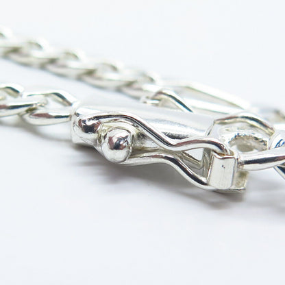 950 Silver Vintage Figaro Chain Necklace 24"