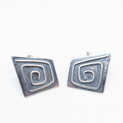 925 Sterling Silver Vintage Maze Cufflinks